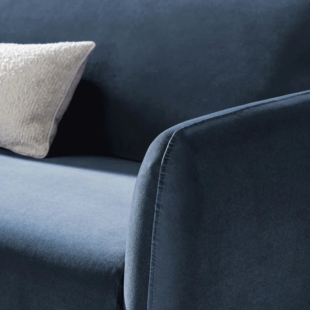 Terry 2-Seater Sofa - Blue, Velvet