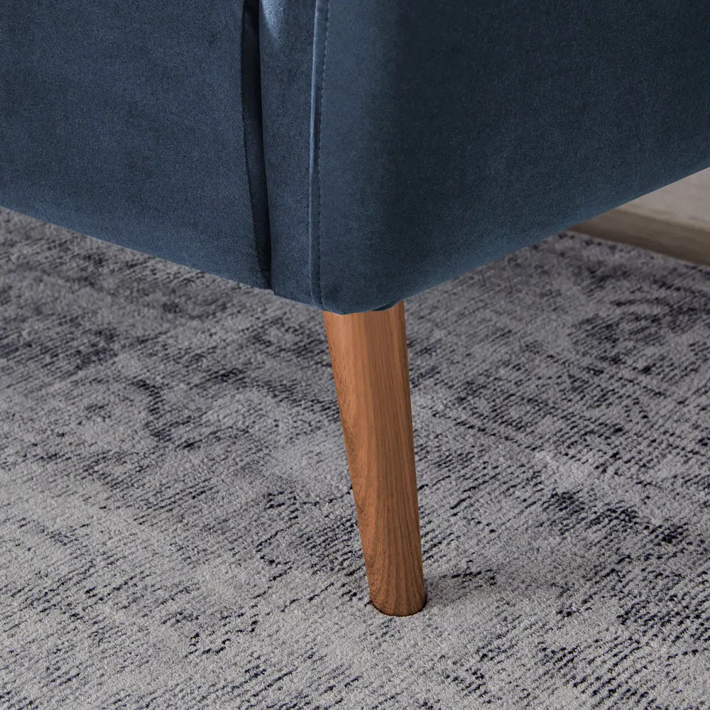 Terry 2-Seater Sofa - Blue, Velvet