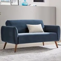 Terry 2-Seater Sofa - Blue, Velvet