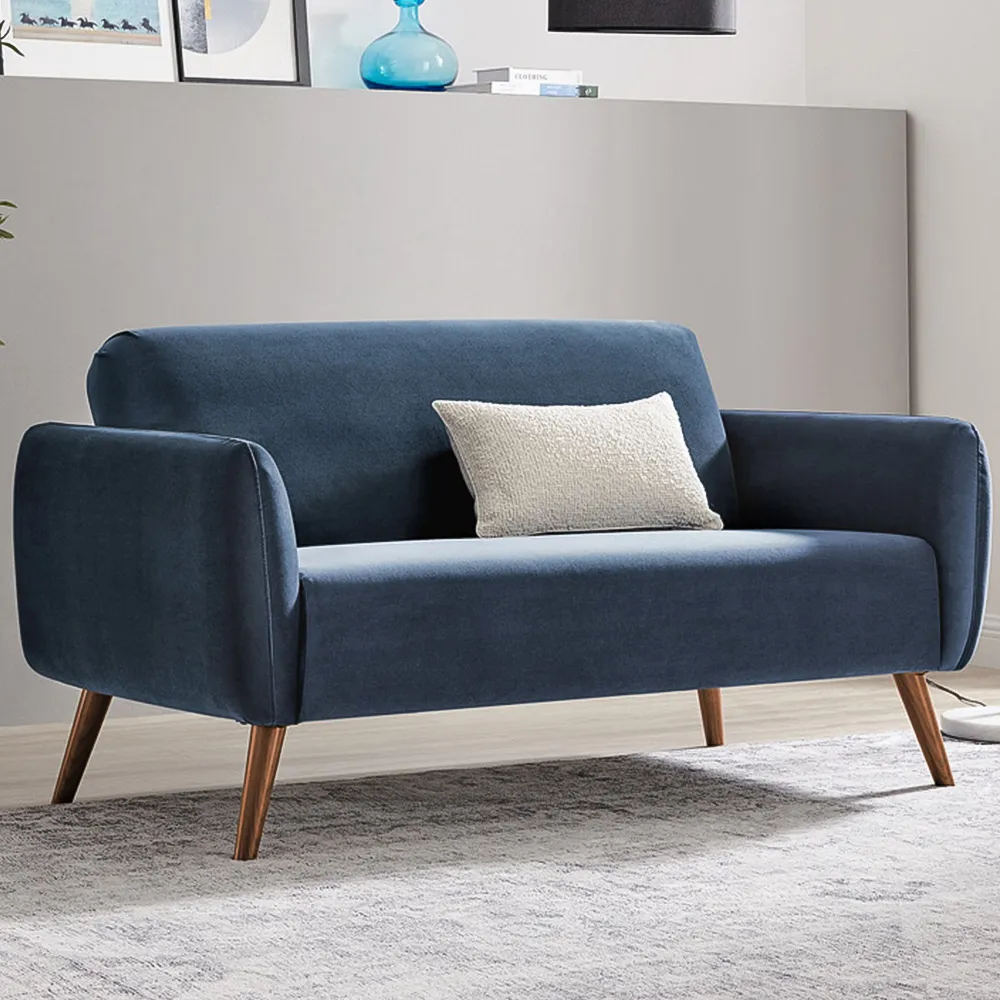 Terry 2-Seater Sofa - Blue, Velvet image