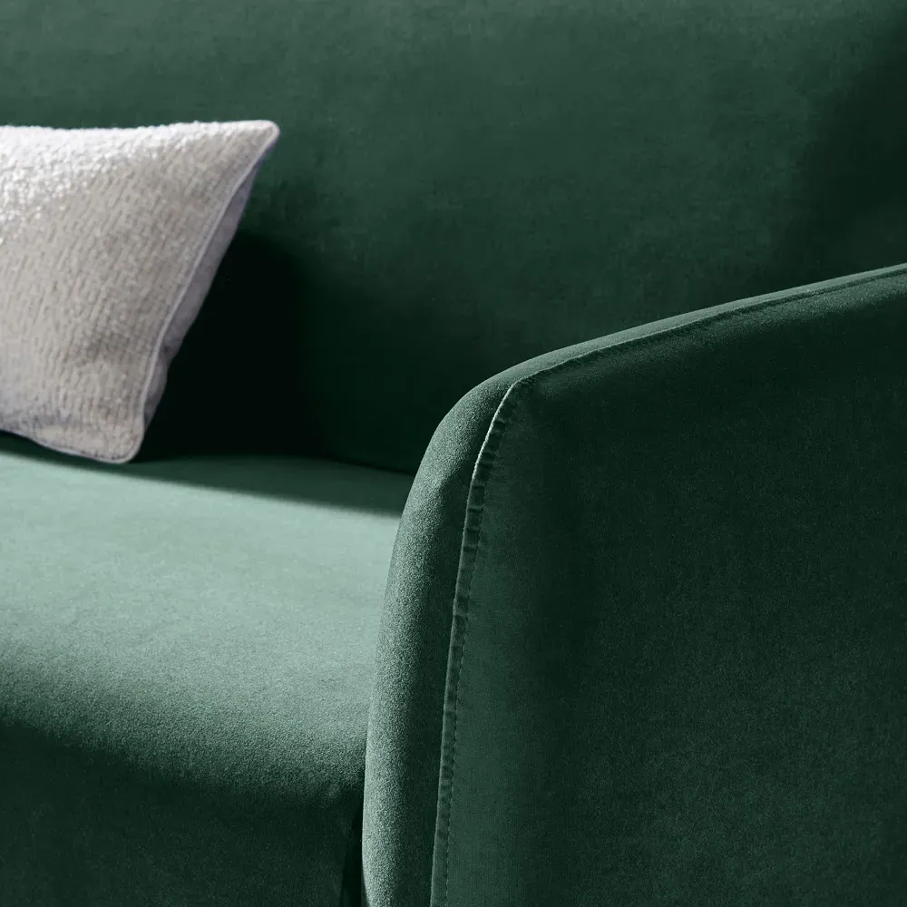 Terry 2-Seater Sofa - Green, Velvet