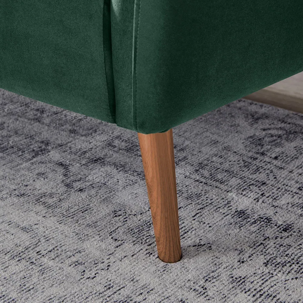 Terry 2-Seater Sofa - Green, Velvet