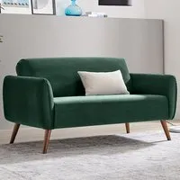 Terry 2-Seater Sofa - Green, Velvet