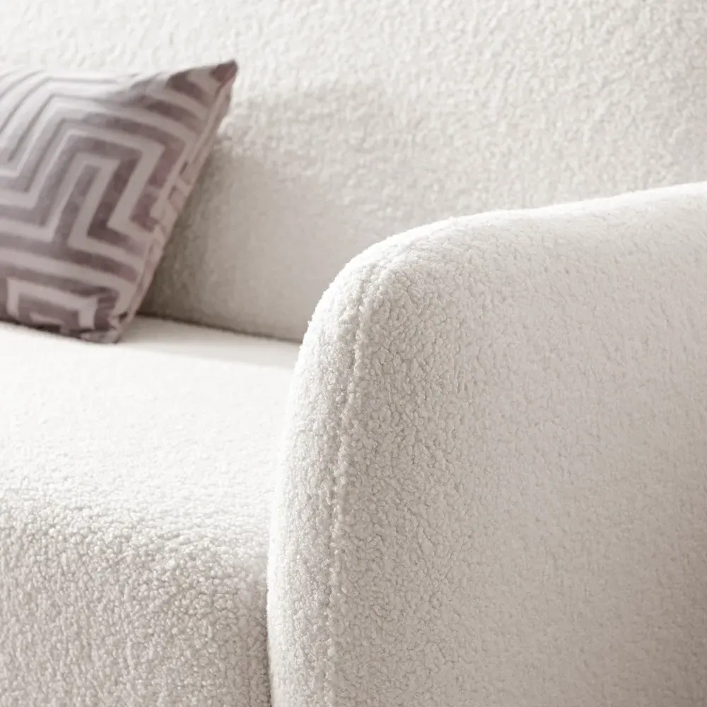 Terry 2-Seater Sofa - White, Boucle