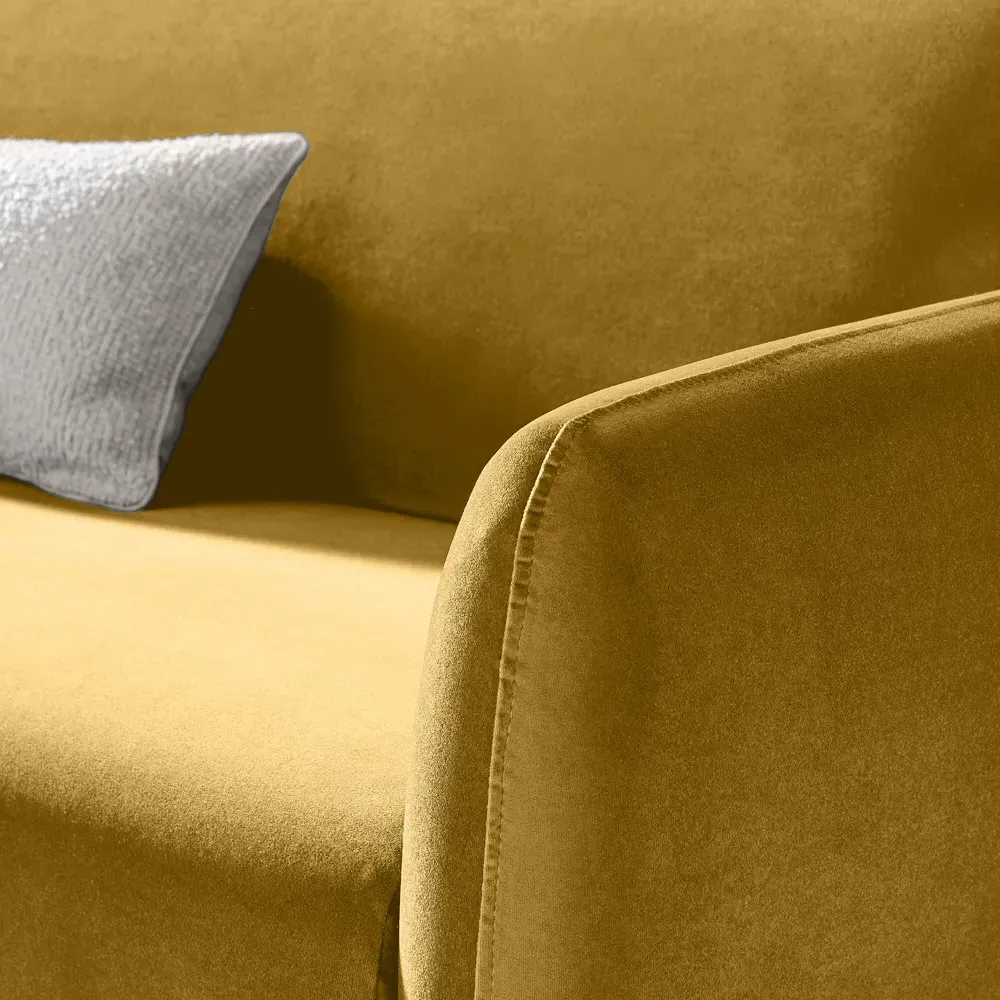 Terry 2-Seater Sofa - Yellow, Velvet