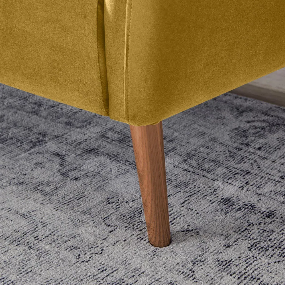 Terry 2-Seater Sofa - Yellow, Velvet