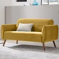 Terry 2-Seater Sofa - Yellow, Velvet