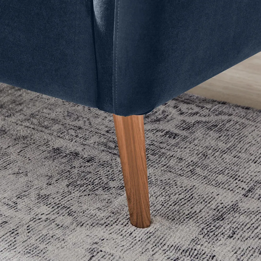 Terry 3-Seater Sofa - Blue, Velvet