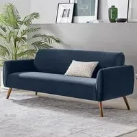 Terry 3-Seater Sofa - Blue, Velvet
