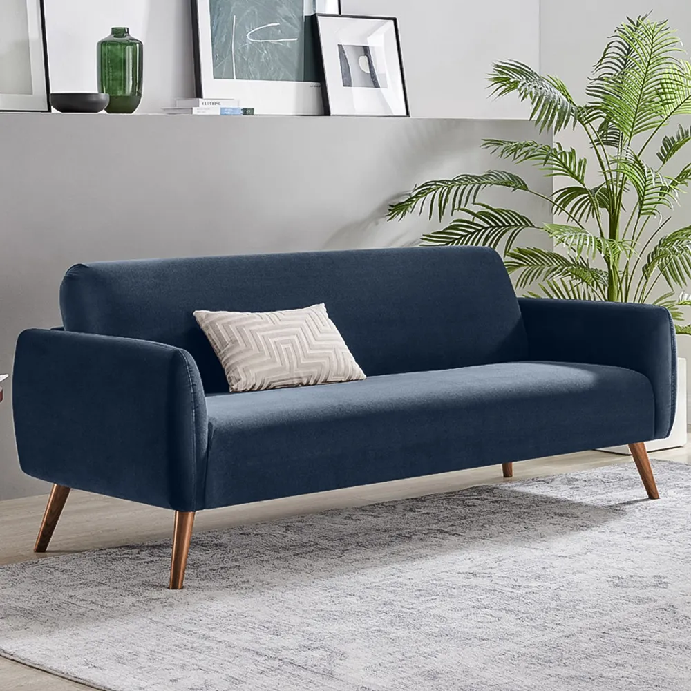Terry 3-Seater Sofa - Blue, Velvet