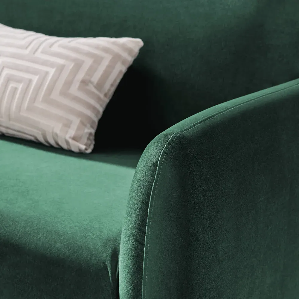 Terry 3-Seater Sofa - Green, Velvet