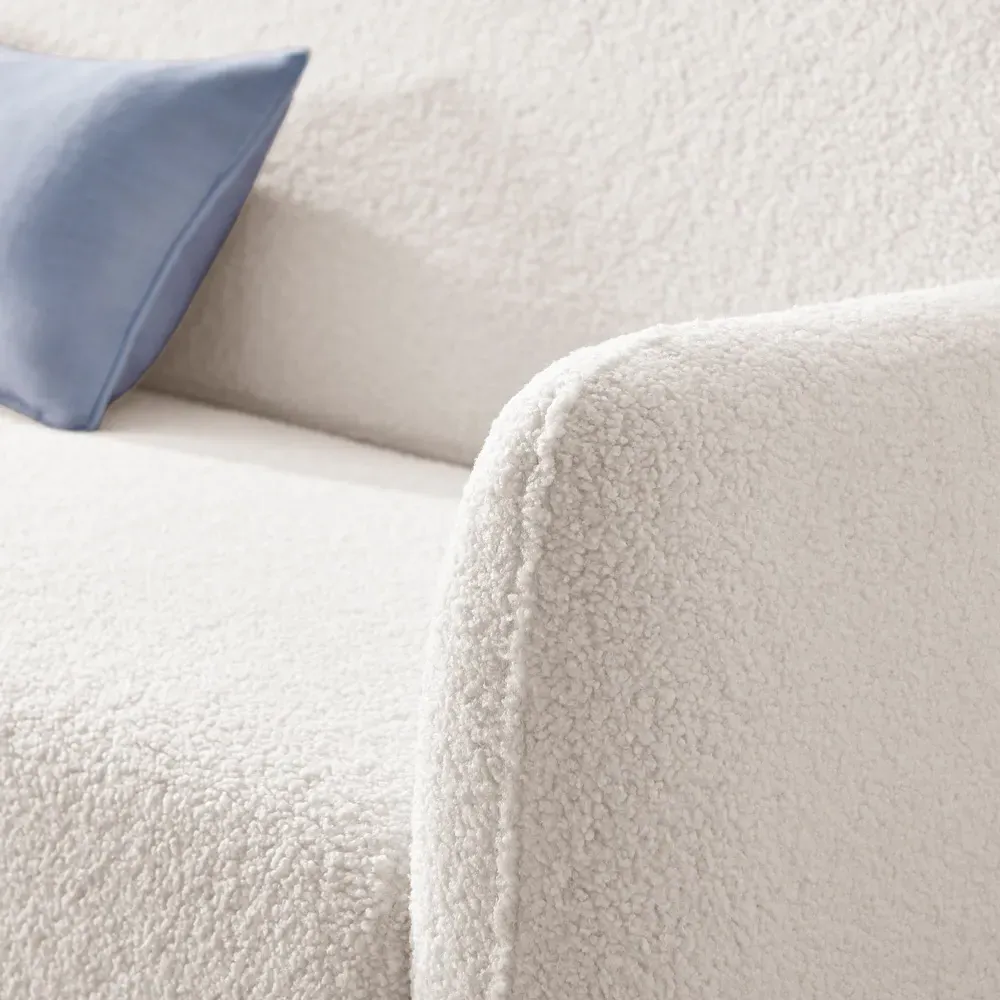 Terry 3-Seater Sofa - White, Boucle