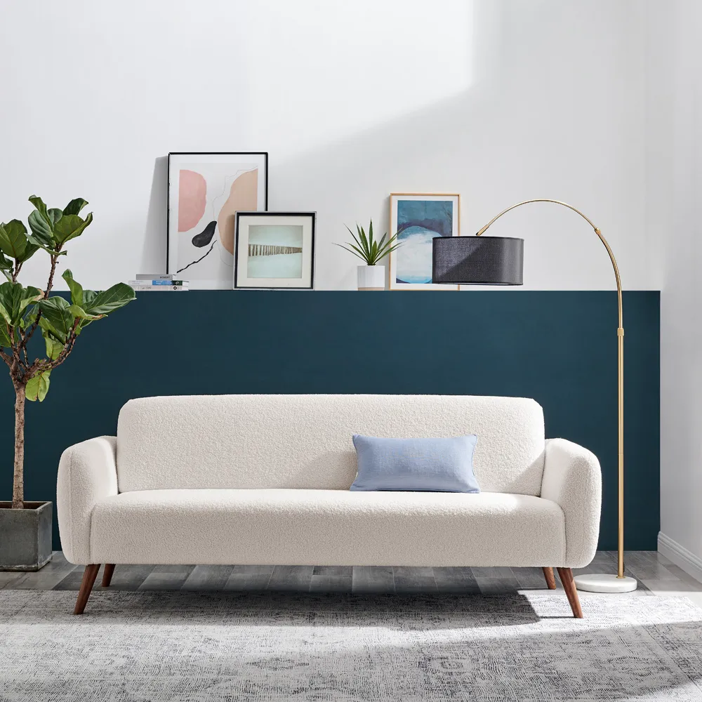 Terry 3-Seater Sofa - White, Boucle