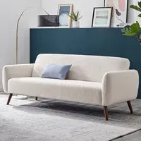 Terry 3-Seater Sofa - White, Boucle