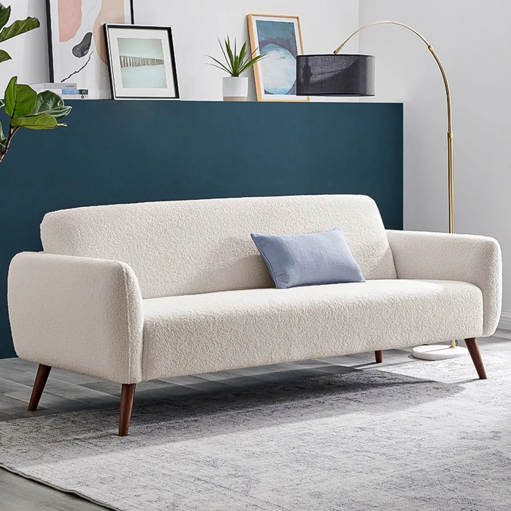 Terry 3-Seater Sofa - White, Boucle