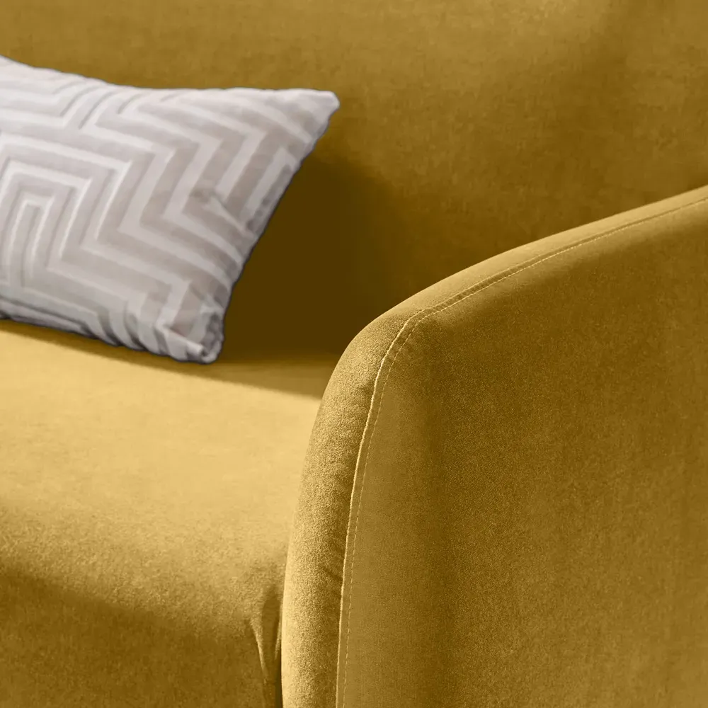 Terry 3-Seater Sofa - Yellow, Velvet