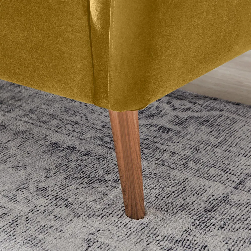 Terry 3-Seater Sofa - Yellow, Velvet