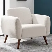 Terry Tub Armchair - White, Boucle