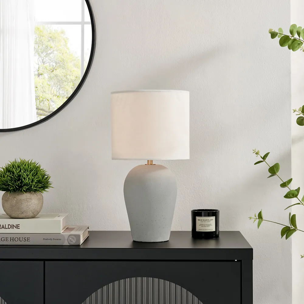 Tessa Table Lamp - Grey, Concrete Effect