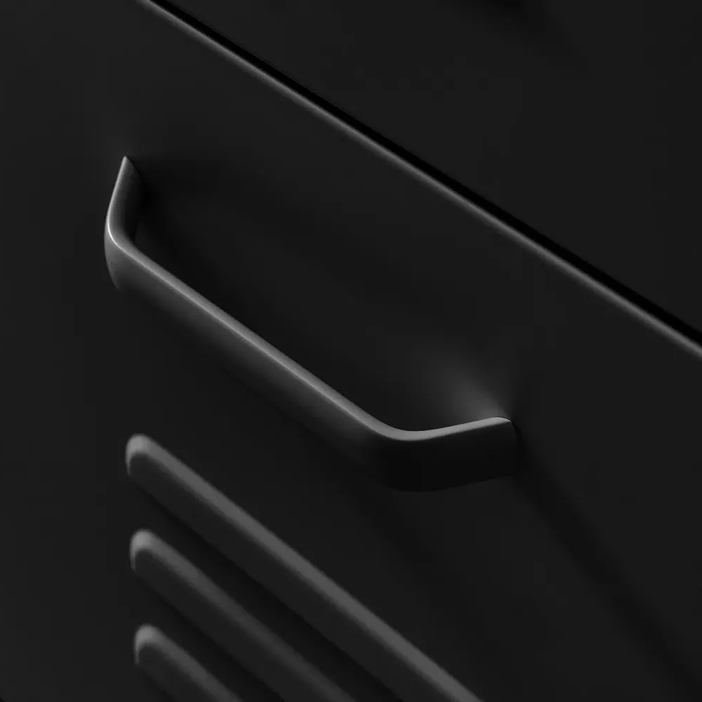 Theo 6 Drawer Sideboard - Black, Metal