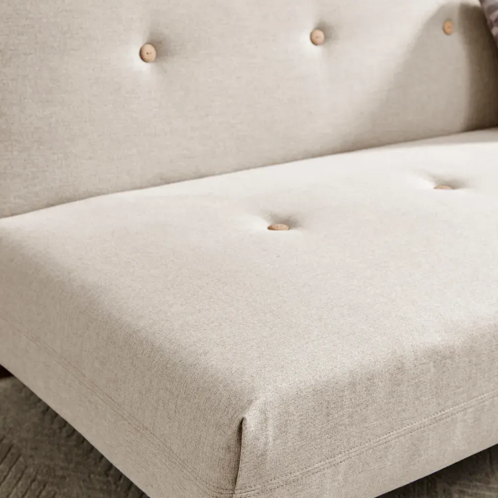 Thomas 2-Seater Sofa Bed with Click-Clack - Beige, Fabric