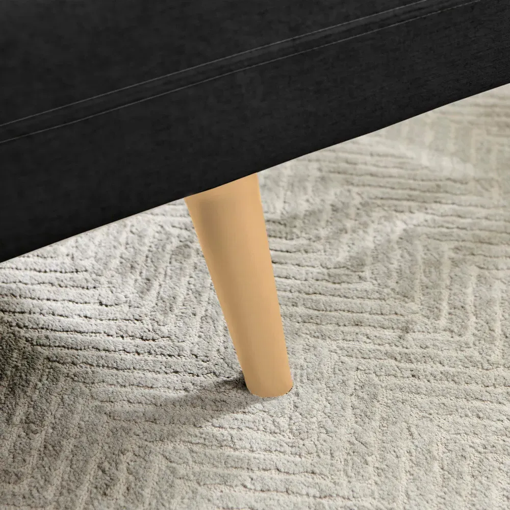 Thomas 2-Seater Sofa Bed with Click-Clack - Black, Fabric