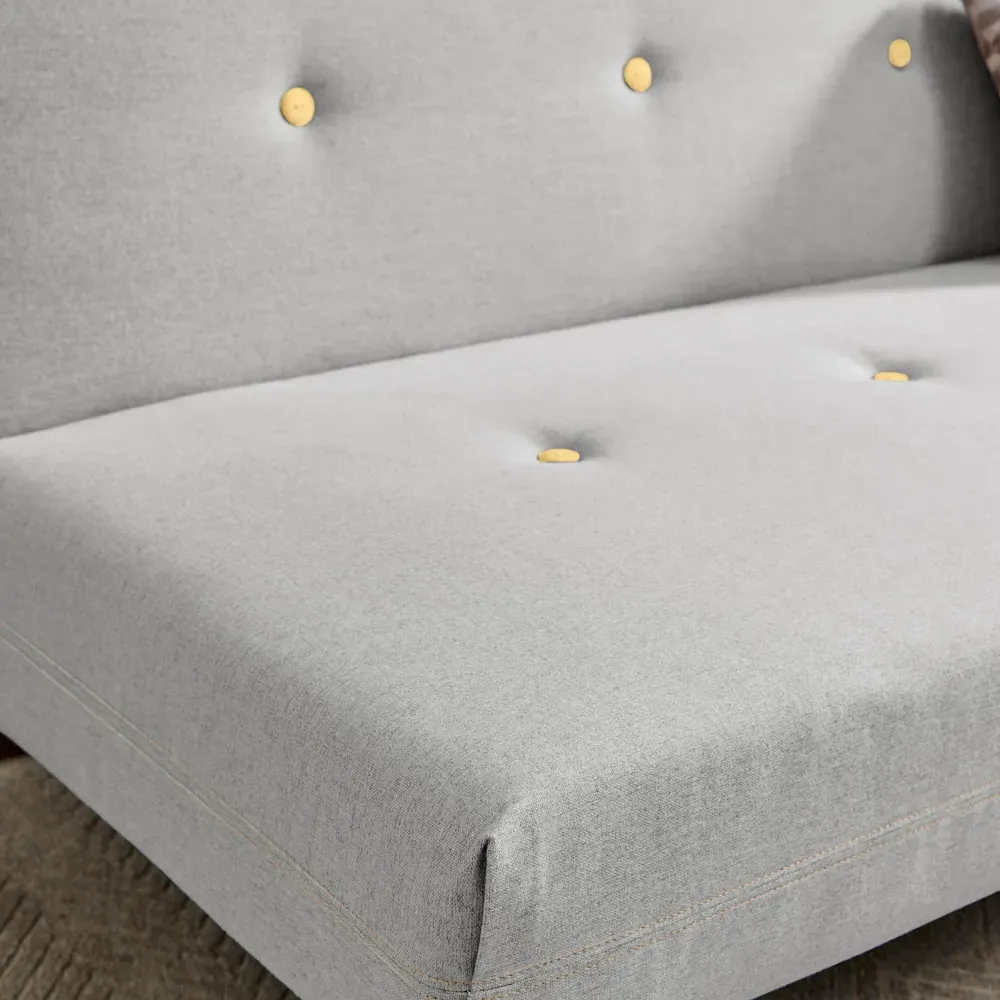 Thomas 2-Seater Sofa Bed with Click-Clack - Grey, Fabric