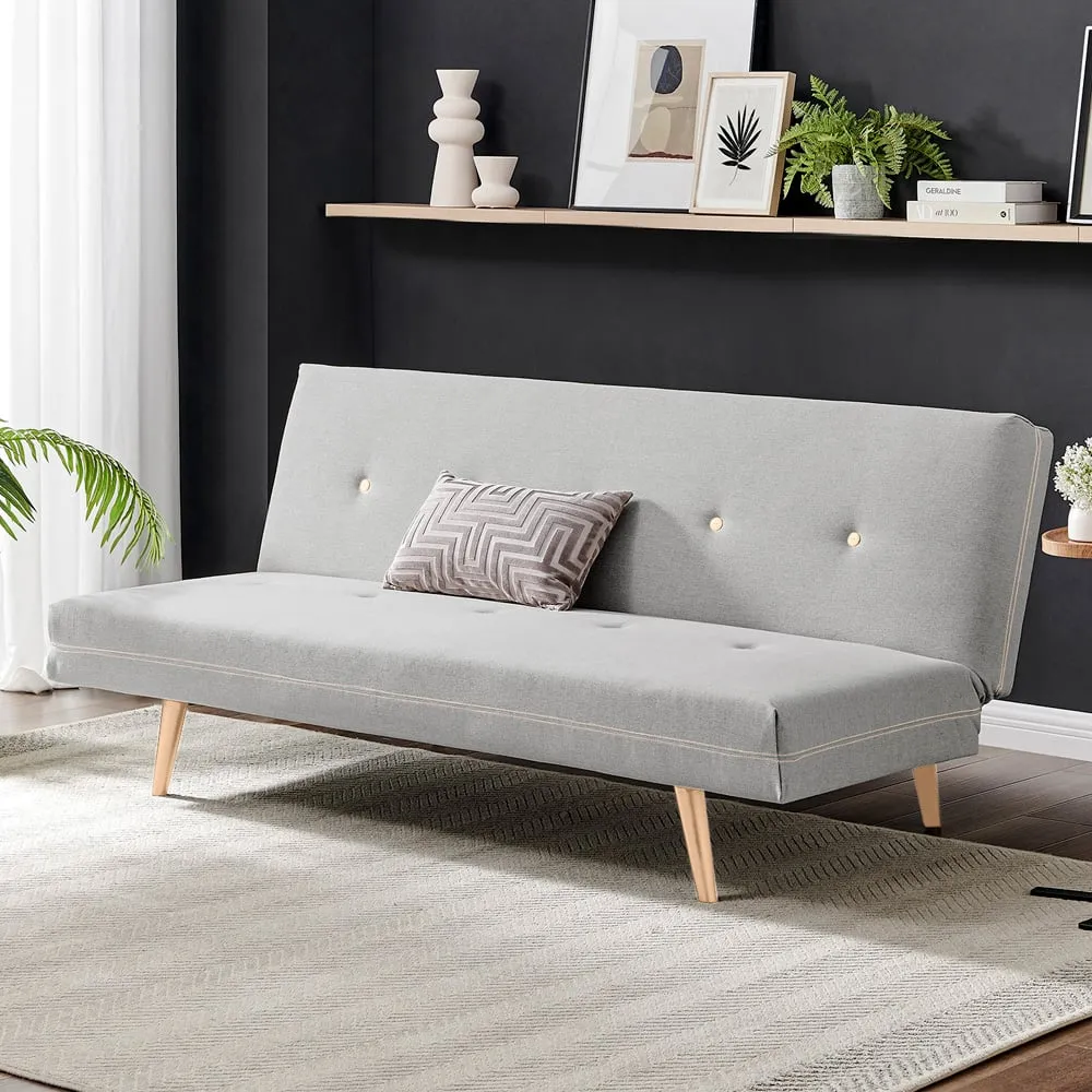 Thomas 2-Seater Sofa Bed with Click-Clack - Grey, Fabric image