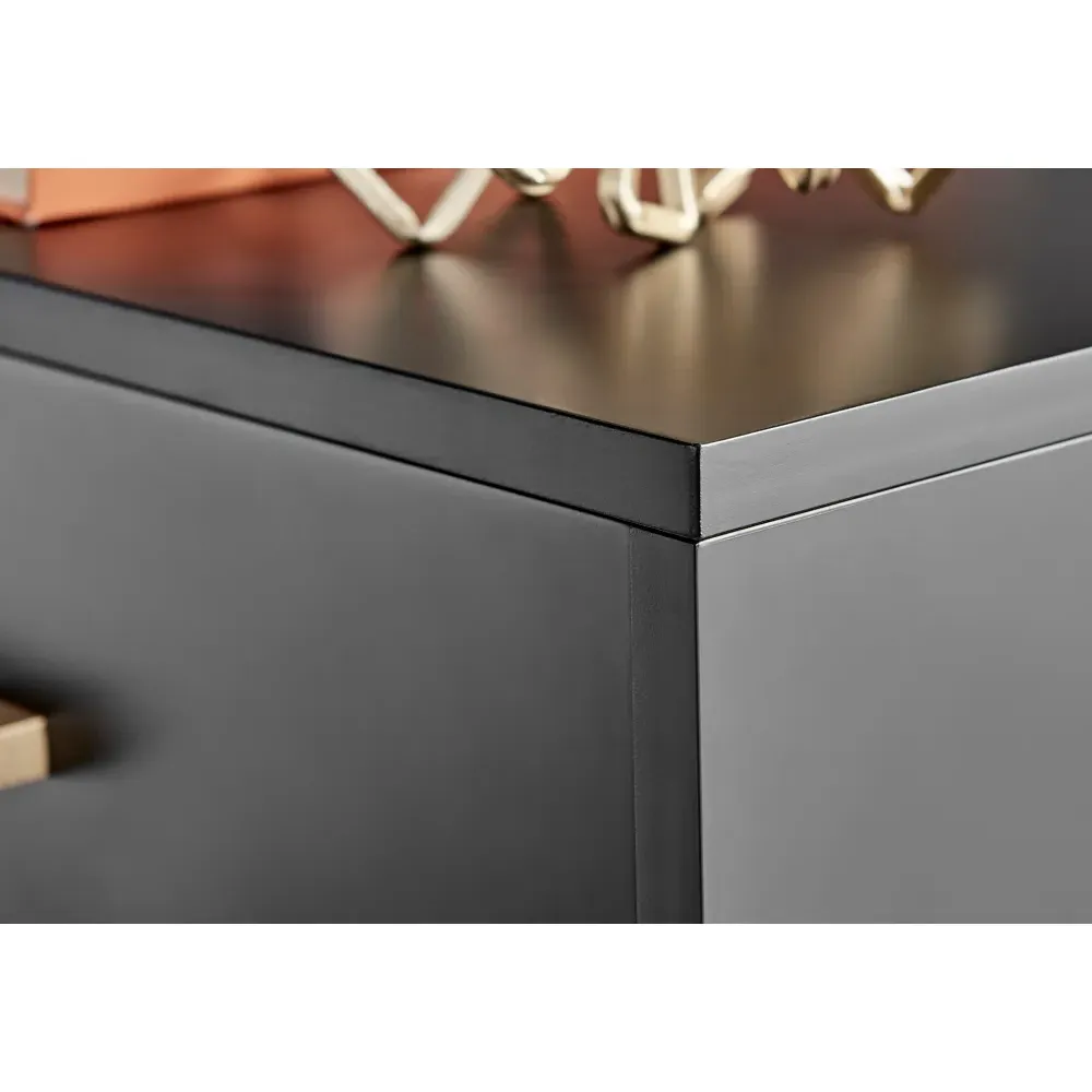 Tyler 2 Drawer Bedside Table - Black