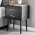 Tyler 2 Drawer Bedside Table - Black
