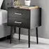 Tyler 2 Drawer Bedside Table - Black