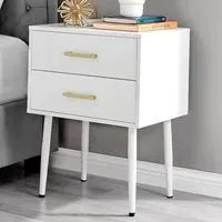 Tyler 2 Drawer Bedside Table - White