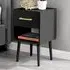 Tyler Single Drawer Bedside Table - Black