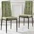 Valentina Set of 2 Dining Chairs - Green, Textured Weave