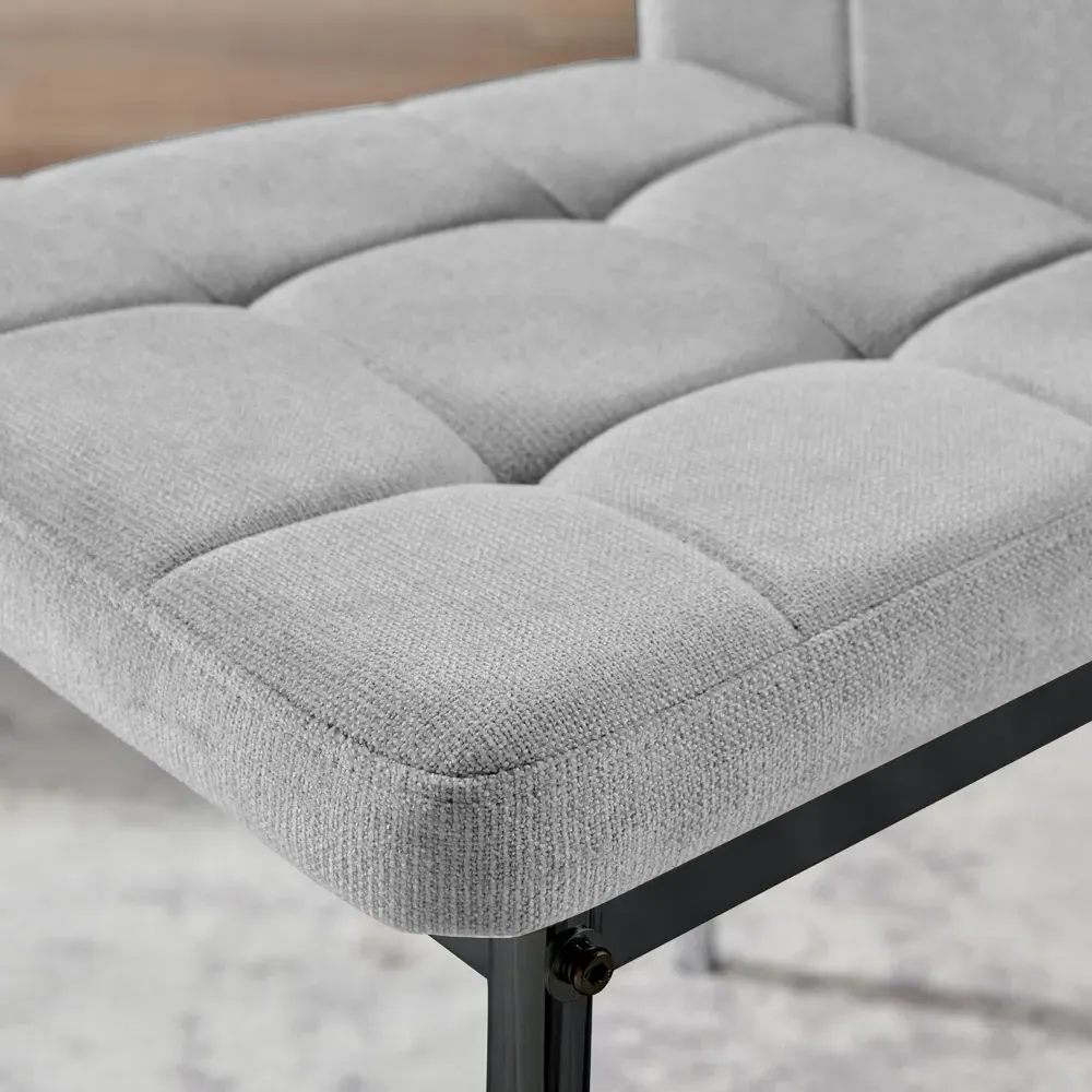 Valentina Set of 2 Dining Chairs - Grey, Textured Weave