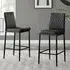 Valera Bar Stool Set of 2 - Black, Faux Leather