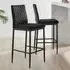 Valera Bar Stool Set of 2 - Black, Velvet