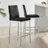 Valera Bar Stool Set of 2 - Black, Velvet