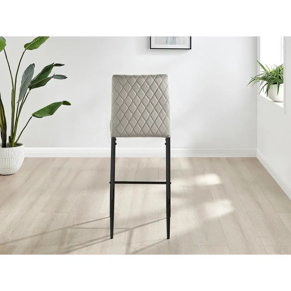 Valera Bar Stool Set of 2 - Cappuccino, Velvet