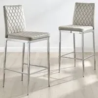 Valera Bar Stool Set of 2 - Cappuccino, Velvet