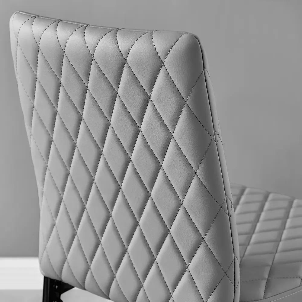 Valera Bar Stool Set of 2 - Grey, Faux Leather