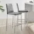Valera Bar Stool Set of 2 - Grey, Velvet