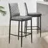 Valera Bar Stool Set of 2 - Grey, Velvet