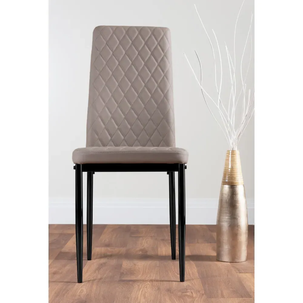 Valera Set of 6 Dining Chairs - Cappuccino, Faux Leather