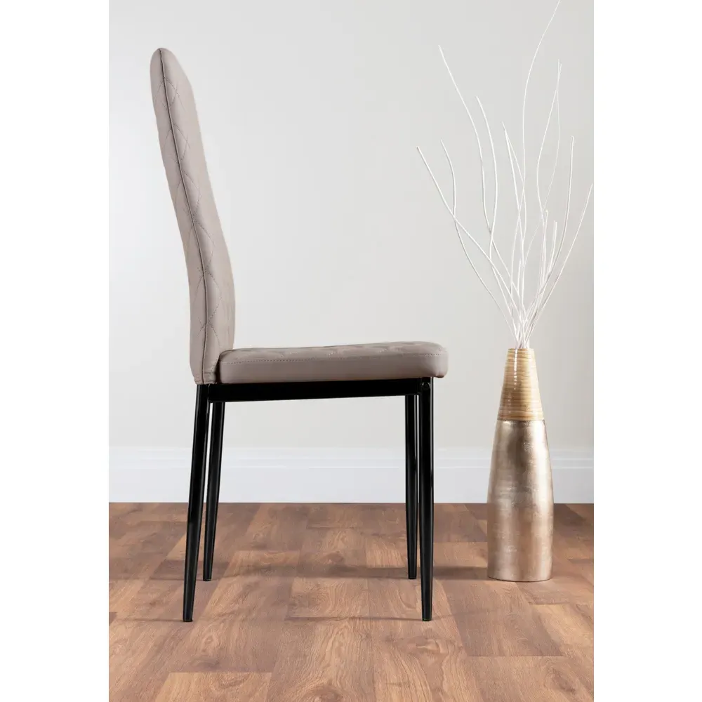 Valera Set of 6 Dining Chairs - Cappuccino, Faux Leather