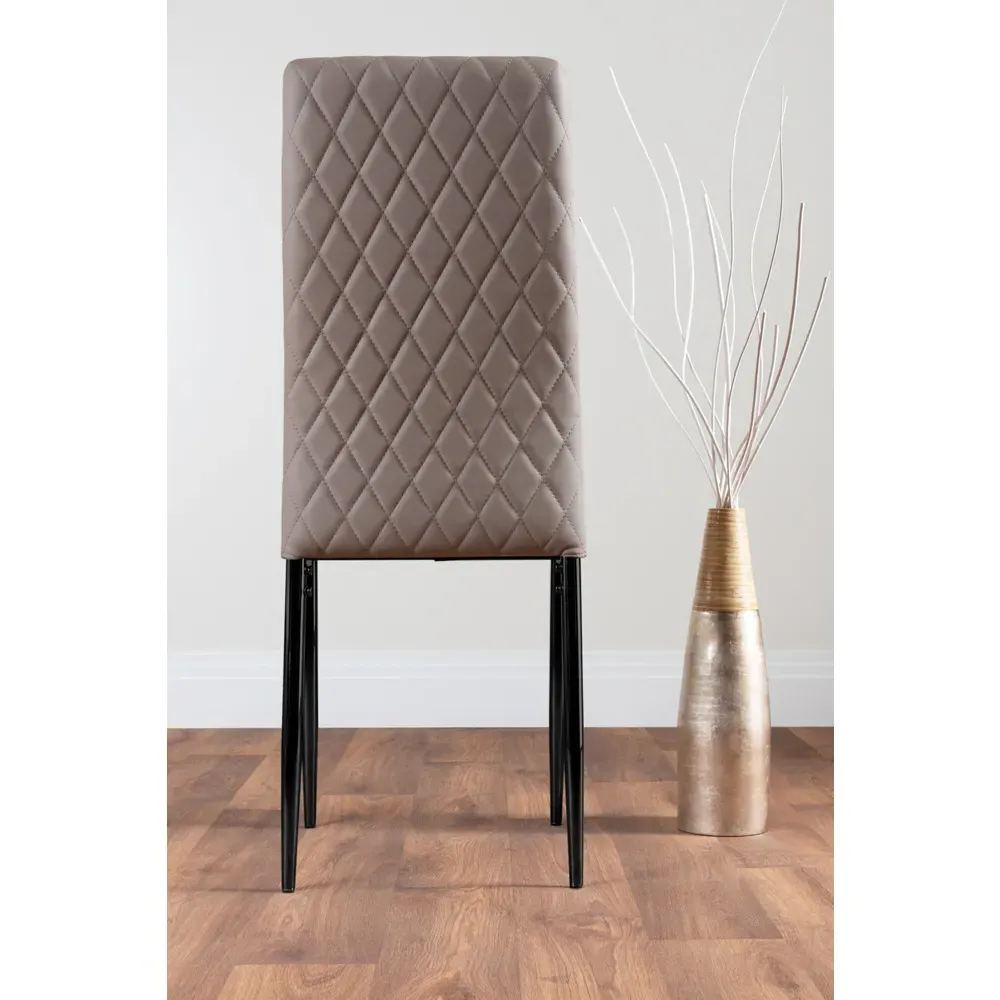 Valera Set of 6 Dining Chairs - Cappuccino, Faux Leather