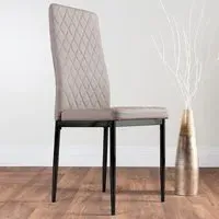 Valera Set of 6 Dining Chairs - Cappuccino, Faux Leather