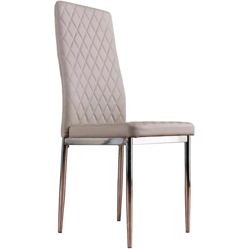 Valera Set of 6 Dining Chairs - Cappuccino, Faux Leather