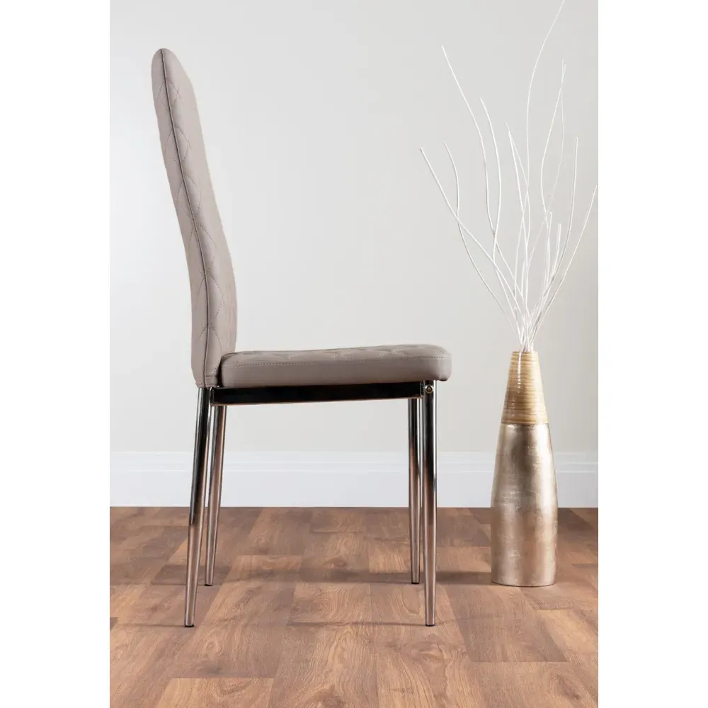 Valera Set of 6 Dining Chairs - Cappuccino, Faux Leather