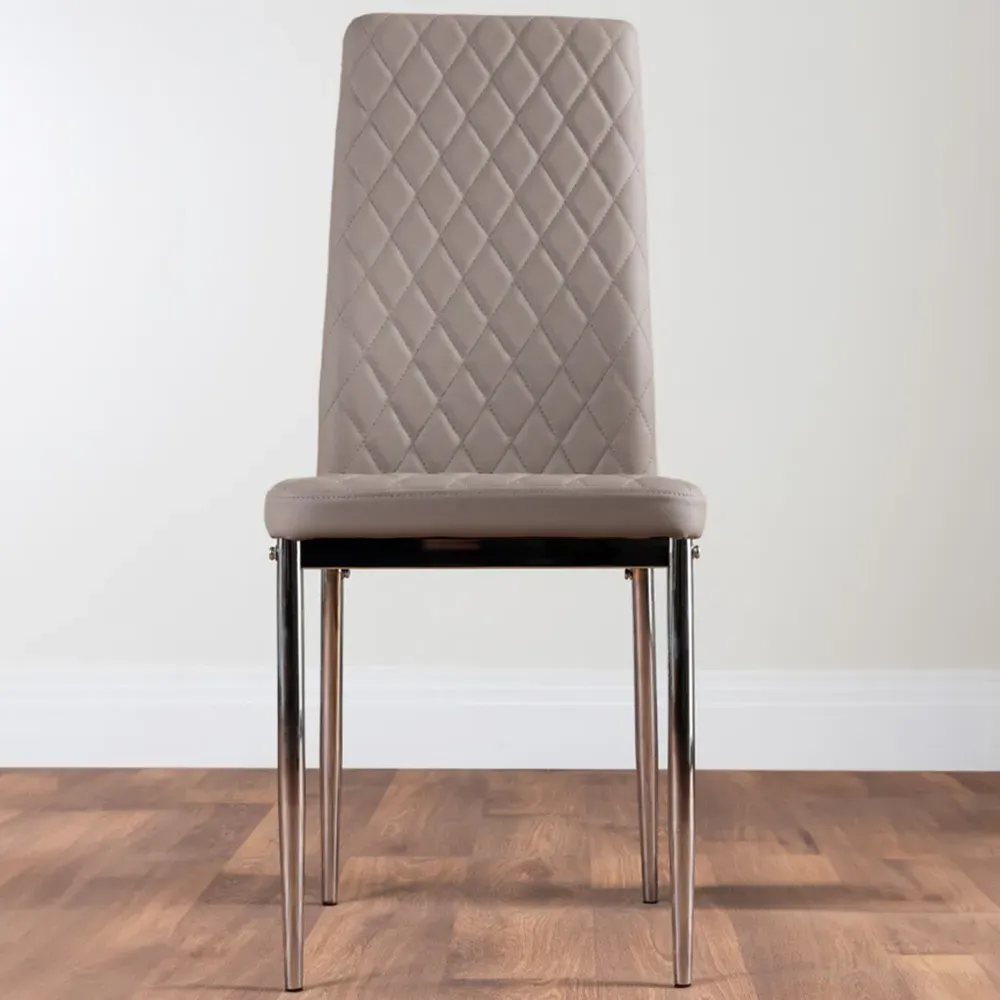 Valera Set of 6 Dining Chairs - Cappuccino, Faux Leather